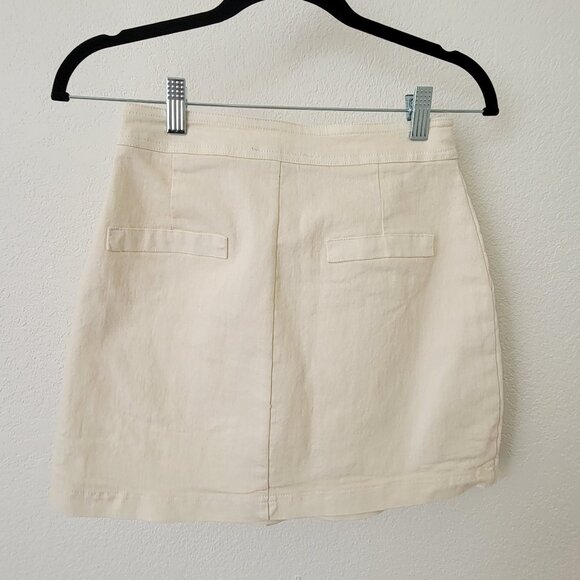 2Bella Denim Skirt With Pockets Ecru Small - Picture 2 of 9